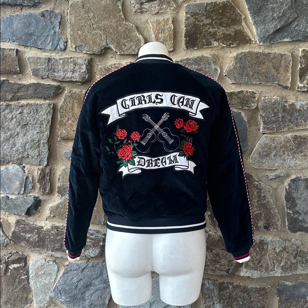 Sandro Phedre reversible Velvet Baseball Jacket size 1 (US 4) - Picture 5 of 12